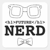 未来のおたくクリップアートおたくグラスクリップアートデザイン スクエアシール (正面)