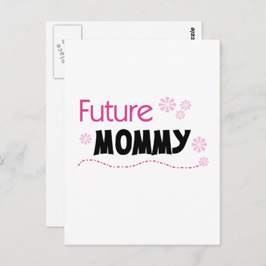 未来のお母さんのTシャツおよびギフト ポストカード (正面/裏面)
