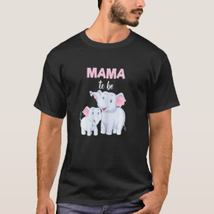 未来のお母さんゾウマベビーシャワーガール Tシャツ