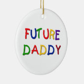 未来のお父さんの原色のTシャツおよびギフト セラミックオーナメント (右)