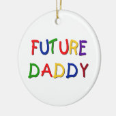 未来のお父さんの原色のTシャツおよびギフト セラミックオーナメント (左)