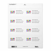 未来のアンタイプライマリーカラーTシャツとギフト ラベル (フルシート)