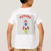 未来のイノベーションと成長を象徴するロケット Tシャツ (裏面)