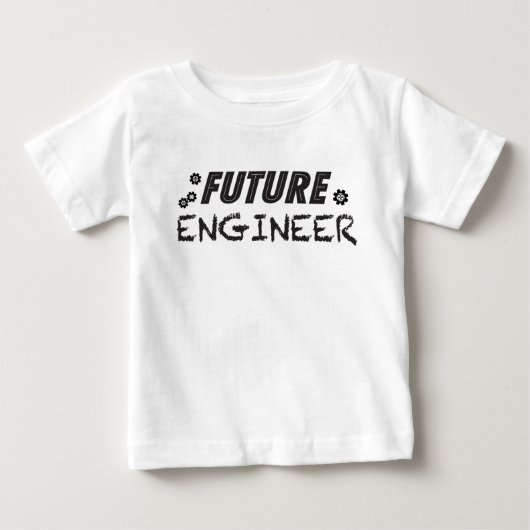 未来のエンジニアのベビーのTシャツ ベビーTシャツ (正面)
