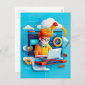 未来のエンジニアドリーム子供へ シーズンポストカード (正面/裏面)