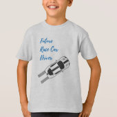 未来のカーレースの運転手-子供のTシャツ Tシャツ (正面)