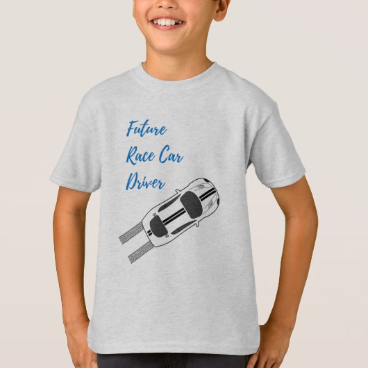 未来のカーレースの運転手-子供のTシャツ Tシャツ (正面)