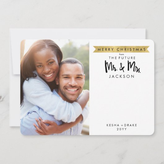 未来のクリスマス& Mrs.フォトカード シーズンカード (正面)