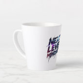 未来のグリッチタイポグラフィで成功を掴め カフェラテマグ (左アングル)