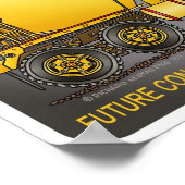 未来のコンクリートトラック運転手ポスタープリント ポスター (角)