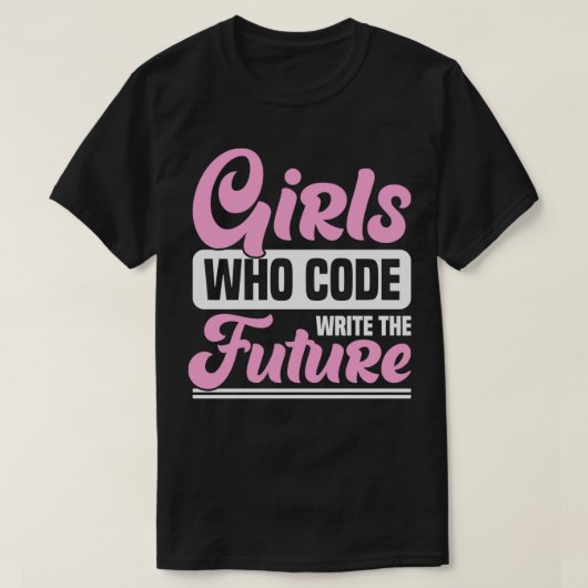 未来のコーディング書ガールをコードする女の子 Tシャツ (デザイン正面)
