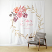 未来のゴールドミセス ブライダルシャワー背景 フォトブース タペストリー (インサイチュ)