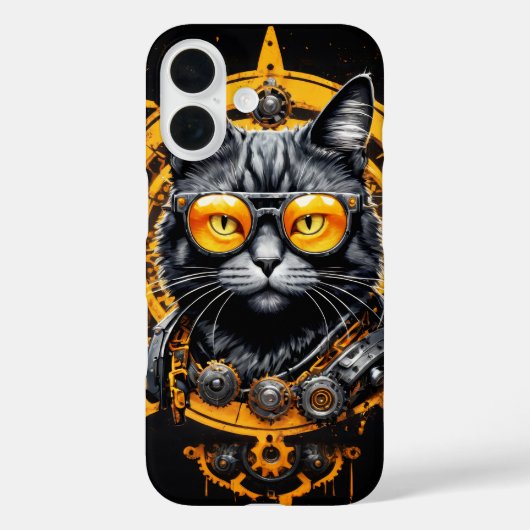 未来のサイバーイエローキャットカバー Case-Mate iPhoneケース (裏面)