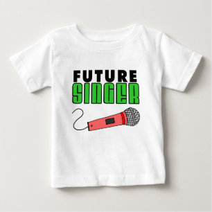 未来のシンガーピンクマイク ベビーTシャツ