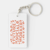 未来のソーシャルワーカーの女の子の美学 キーホルダー (裏面)