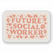 未来のソーシャルワーカーの女の子の美学 シール (正面)