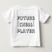 未来のチェスをする人の幼児の子供の茎のゲーム ベビーTシャツ (裏面)