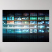 未来のテクノロジーと未来のテクノロジー抽象芸術 ポスター (正面)