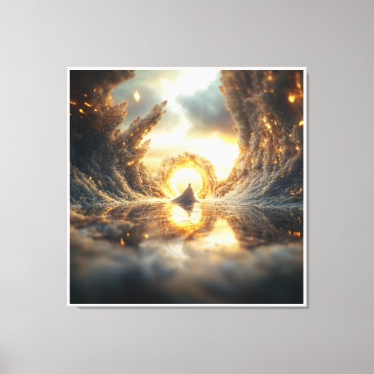 未来のデジタルアートモダン宇宙 キャンバスプリント (正面)