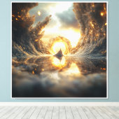 未来のデジタルアートモダン宇宙 キャンバスプリント (インサイチュ (ウッドフロア))