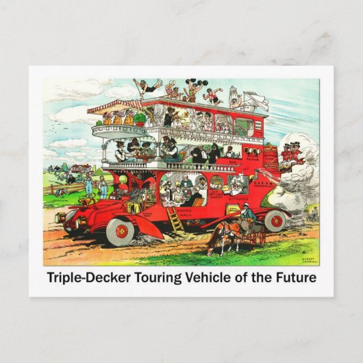 未来のトリプルデッカーツーリング車 ポストカード (正面)
