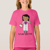 未来のドクターガールタンスキンブラックヘア Tシャツ (正面)