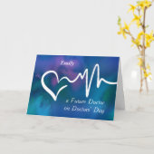 未来のドクターズデイ心のこもったブルー感謝していー カード (黄色い花)