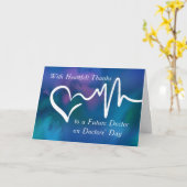 未来のドクターズデイ心のこもったブルー感謝していー カード (黄色い花)