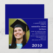 未来のドリーマー卒業式招待状（ブルー） 招待状 (正面/裏面)