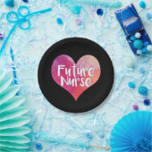 未来のナースの水彩画のハート ペーパープレート (パーティー)