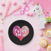 未来のナースの水彩画のハート ペーパープレート (パーティー)