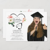 未来のナース卒業写真パーティー 招待状 (正面/裏面)