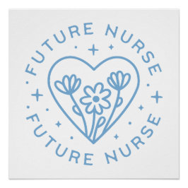 未来のナース学生名門私立校風のフローラブルー美学 ポスター