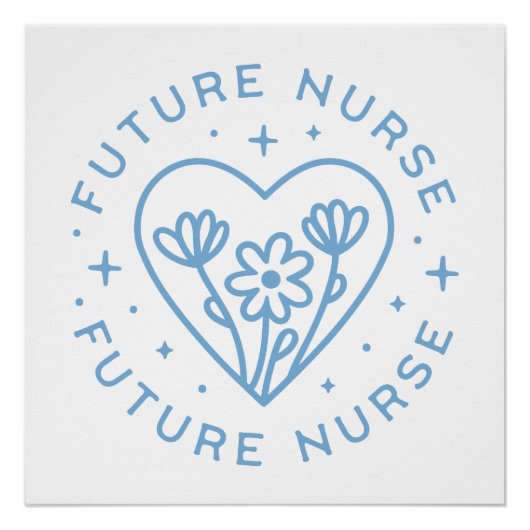 未来のナース学生名門私立校風のフローラブルー美学 ポスター (正面)