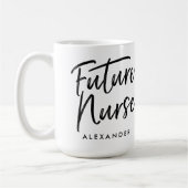 未来のナース(あなたの名前) コーヒーマグカップ (左)