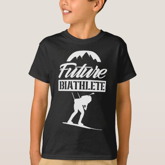 未来のバイアスリートスポーツバイアスロンバイアスロン Tシャツ (正面)