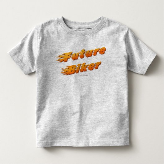 未来のバイクもしくは自転車に乗る人はTシャツをからかいます トドラーTシャツ (正面)