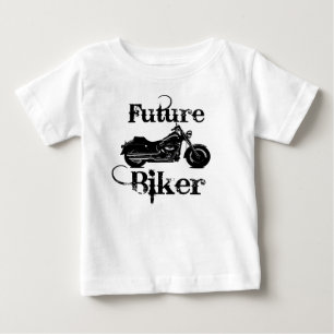未来のバイクもしくは自転車に乗る人 ベビーTシャツ