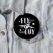 未来のパイロット飛んでいる – 子供と – 飛行機の恋人 缶バッジ (インサイチュ)