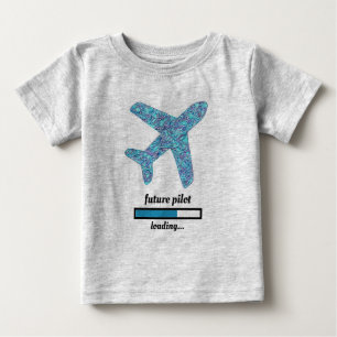「未来のパイロット」飛行機 ベビーTシャツ