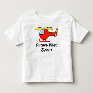 未来のパイロットt子供へシャツに玩具ヘリコプター トドラーTシャツ