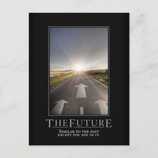 未来のパロディやる気を起こさせるハガキ ポストカード (正面)