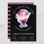 未来のパーティー、クリスタルボール誕生日 招待状 (正面/裏面)