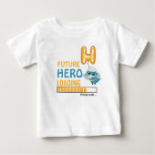 未来のヒーロー積み込み象おもしろい誕生日ギフト ベビーTシャツ (正面)
