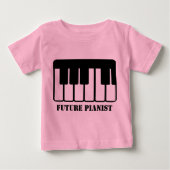 未来のピアニストのベビーのTシャツ ベビーTシャツ (正面)