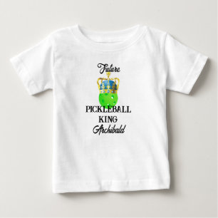 未来のピックボールキングベビーグリーンボールin王冠 ベビーTシャツ