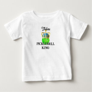 未来のピックボールキングベビーグリーンボールin王冠 ベビーTシャツ