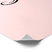 未来のピンクの書道のポス感動的ター ポスター (角)