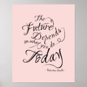 未来のピンクの書道のポス感動的ター ポスター (正面)