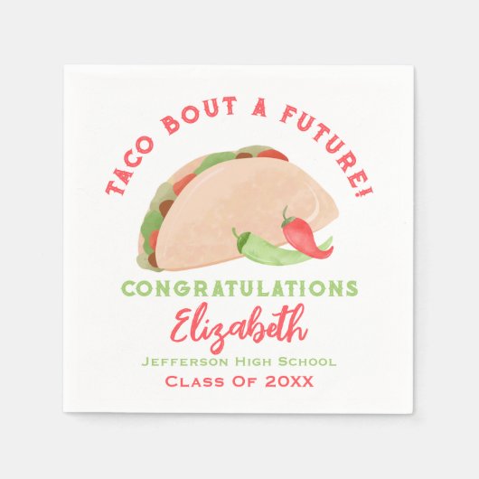 未来のフィエスタ卒業のタコ スタンダードカクテルナプキン (正面)